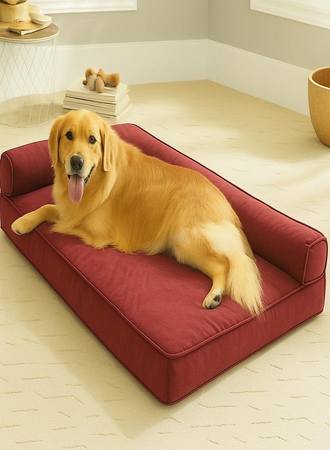 gorgeous Dog Beds Memory Foam Orthopadic Large Bed Waterproof Layer for Labrador, Bulldog, Retriever, Poodle, Large Breed Dogbeds (Maroon, 47x29x4) - Image 2